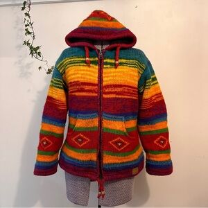 Northern Lifestyles Canada Multicoloured Hand Knit Zip Up Sweater